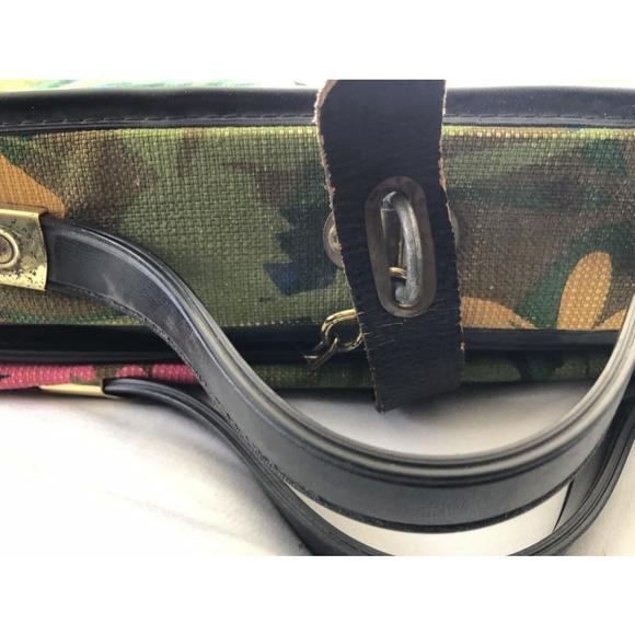 VTG Hanging Garment Luggage Bag 1970s Bright Green Floral MOD Saks Fifth Avenue - Picture 9 of 12